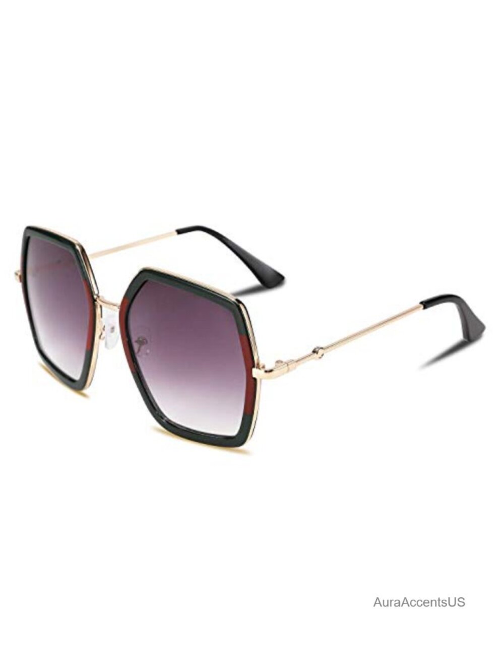 Oversized Geometric Hexagon Square Sunglasses UV400 Full Frame Retro